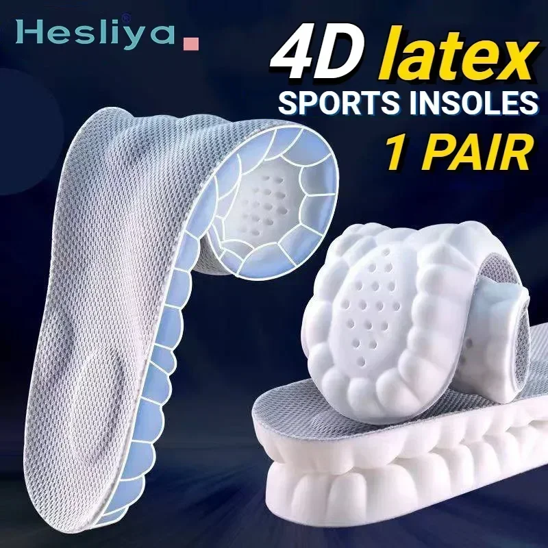 4D Massage Shoe Insoles Super Soft Latex Sports Insole for Feet Running Basket Shoe Sole Arch Support Orthopedic Inserts Unisex shoe insoles
