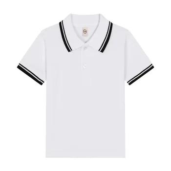 Maglietta per bambini Polo per neonato per bambini per abbigliamento per bambini vestiti per ragazzi simpatici Polo coreani a righe bianche blu top estivi 1