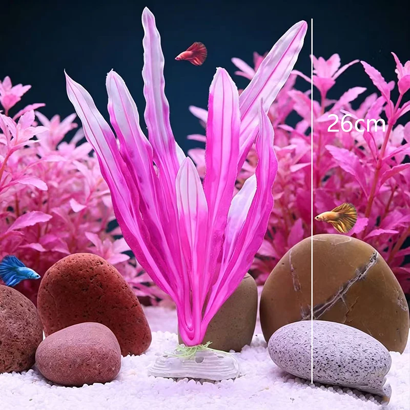 Vibrant Aquatic Plant Decor - Lifelike Underwater Grass Ornament