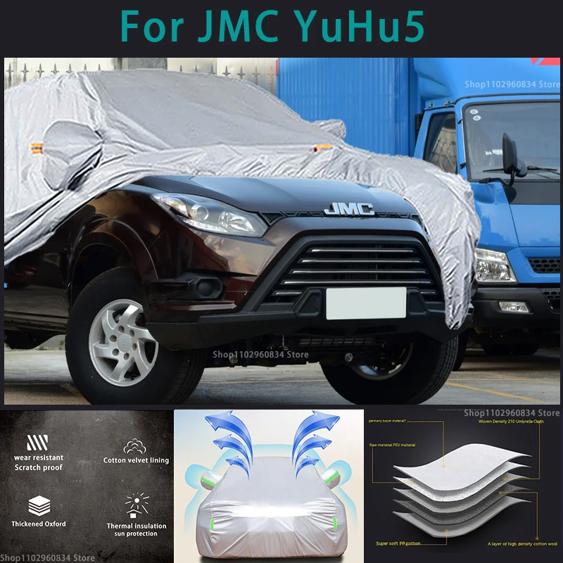 

For JMC Yuhu5 210T Full Car Covers Outdoor Sun uv protection Dust Rain Snow Protective Auto Protective pickup cover