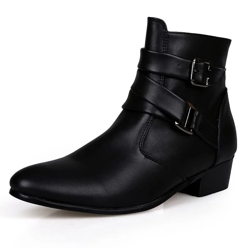 

Men Boots Winter Leather Short Boot British Style Shoes Flat Heel Work Boot Motorcycle Short Boots Casual Ankle Shoes Wed512