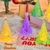 Crystal Glowing Christmas Tree Night Light USB Powered Desktop Decor with Warm Colorful LED for Home Office Festival Decor