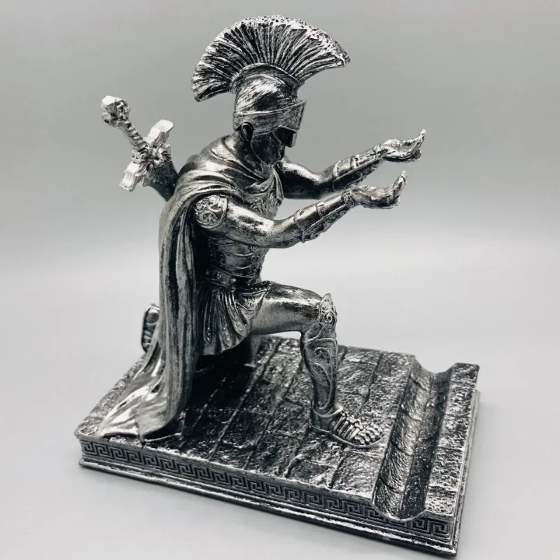 Knight Pen and Phone Holder Executive Soldier Figurine Pencil Stand Office Accessories Desk Organizer