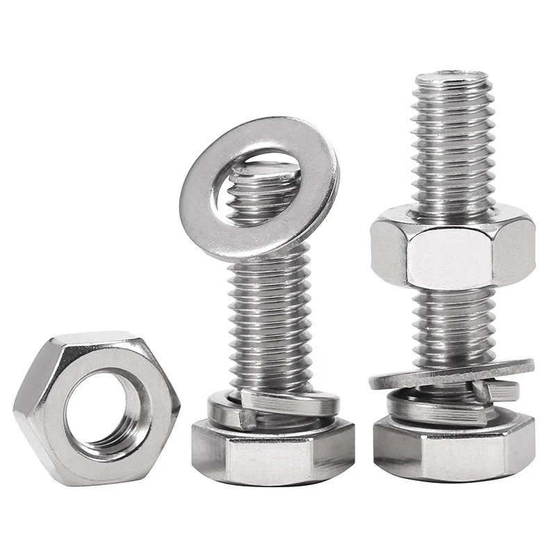 M6 M8 M10 Bolts and Nut Washer 304 Stainless Steel Assortment Kit Hex Head Assorted Metric Screw Flat Spring Lock Spacer Box Set