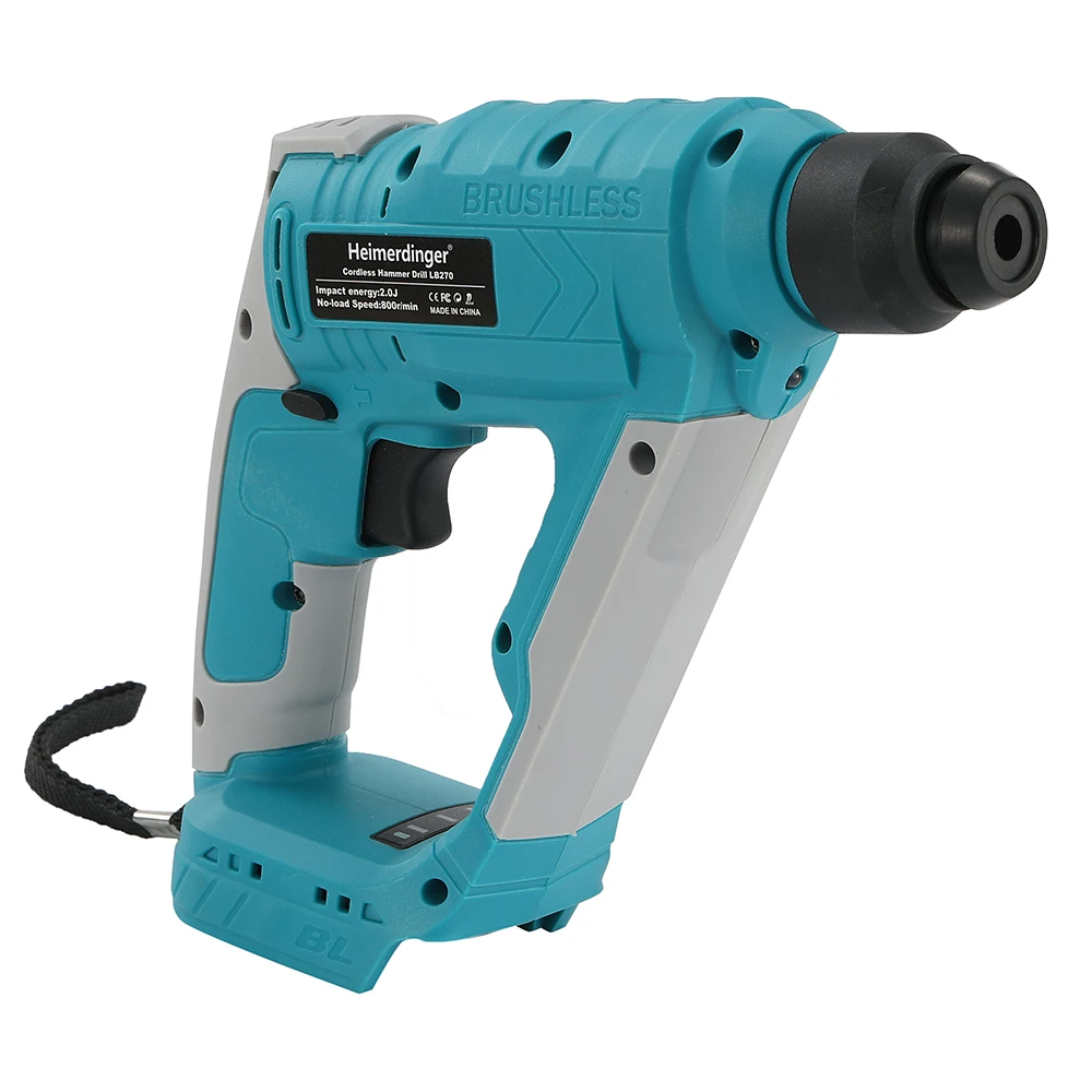 Brushless Hammer Drill, SDS-Plus Cordless Hammer Drill for Concrete Masonry,Stones, Cement, with 4 drill bits, No battery 3