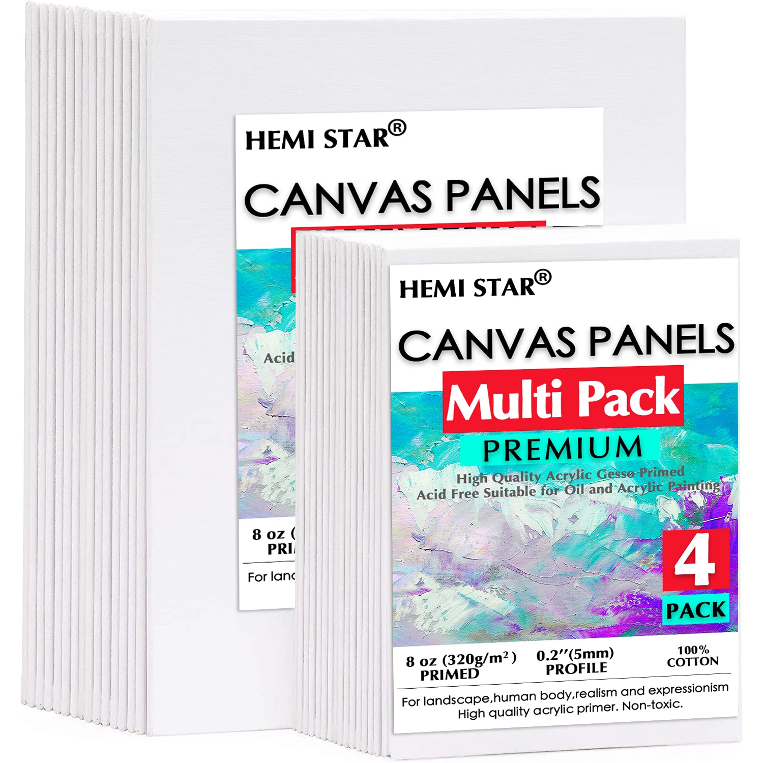 Painting Canvas Panels 100% Cotton 4 Pieces Artist Canvas Boards for  Painting, Multi Size Primed White Canvas for Acrylic,Oil - AliExpress