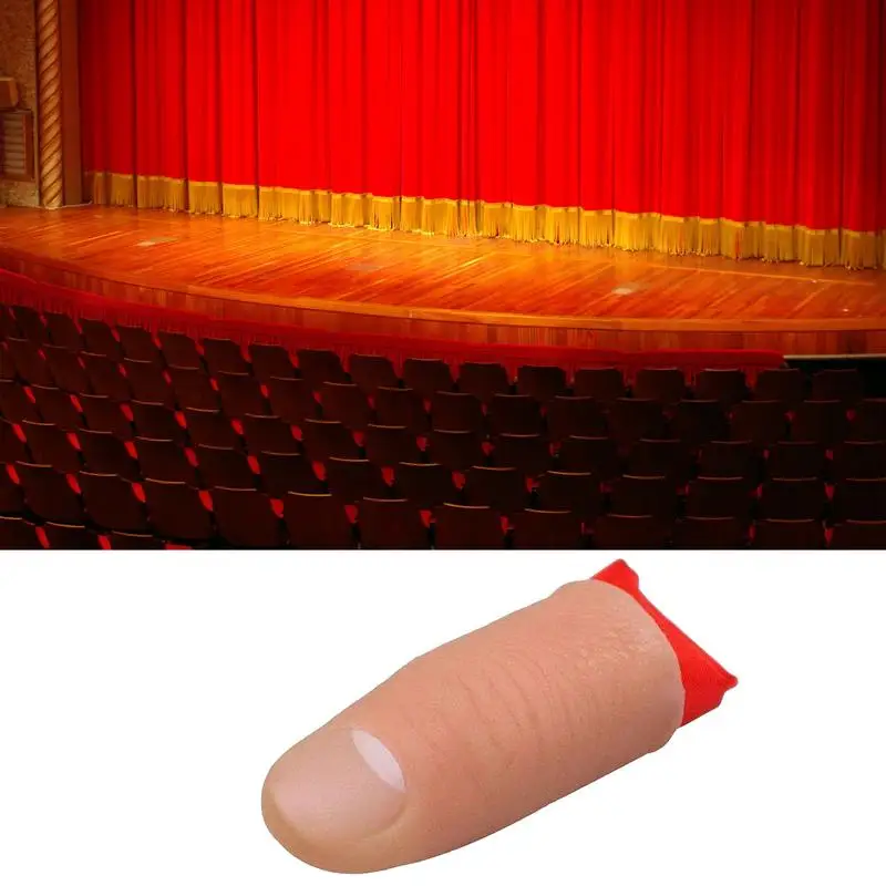 hot sale Fashion Finger Magic Tricks phantasy Props Close Up Vanish Appearing Plastic Finger Thumb Tip Red Silk Clothing