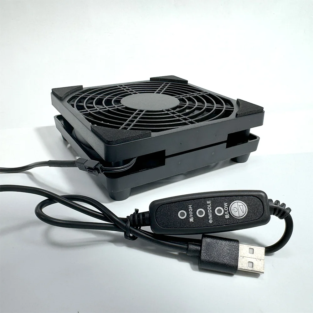 Silent USB-Powered Fan with Adjustable 3-Speed Controller