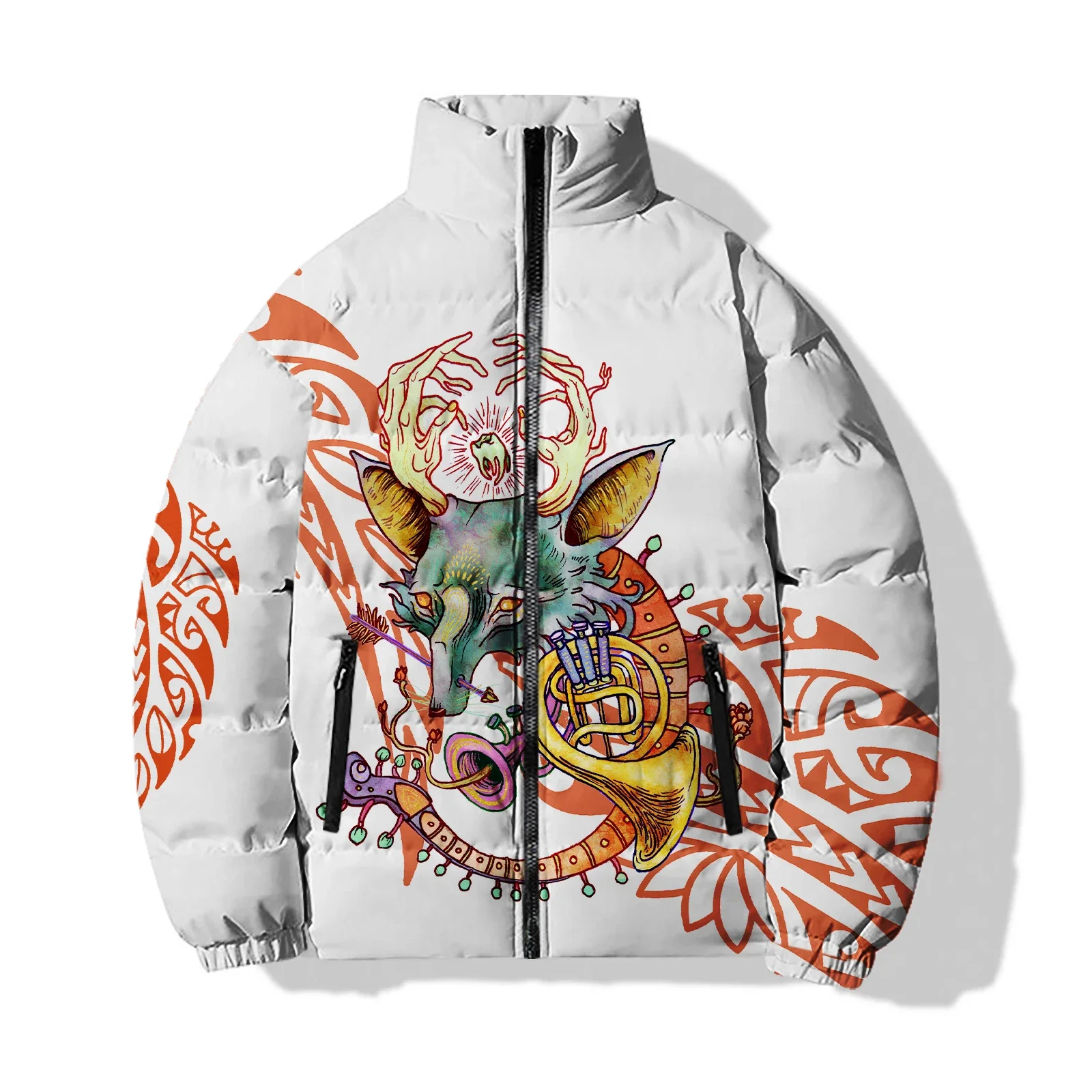 thumbnail image 1 of Chaqueta holgada de algodón de invierno para hombre, abrigo para hombre, estampado abstracto de monstruo tuerto, ropa para hombre, chaquetas, abrigos, 1 of 5