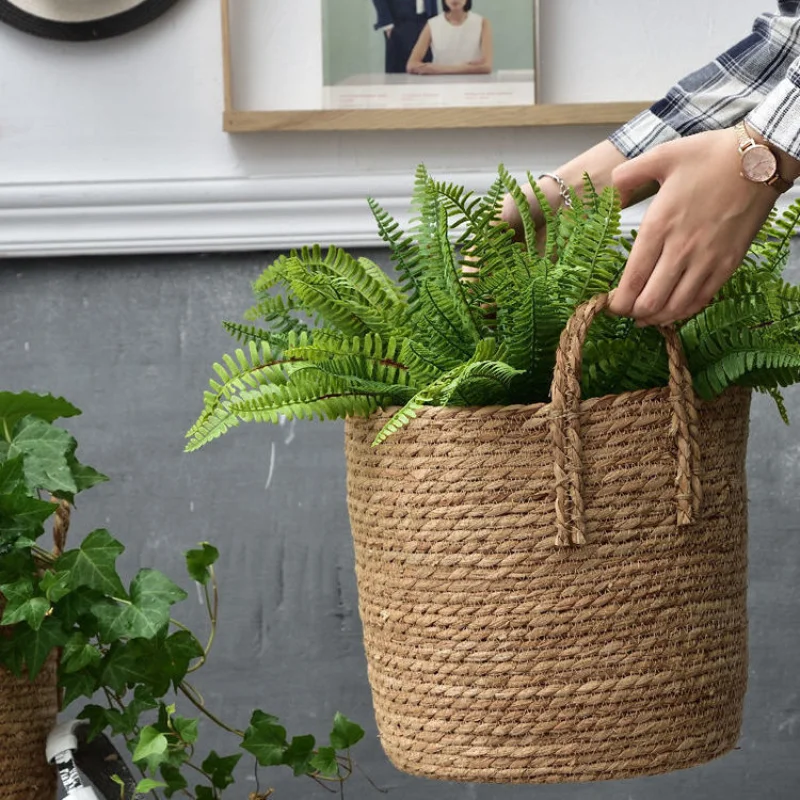 

Mifuny Handwovens Storage Baskets Vine Woven Handmade Straw Flower Pots Flower Pot Decorations Handwoven Storage Baskets Decora