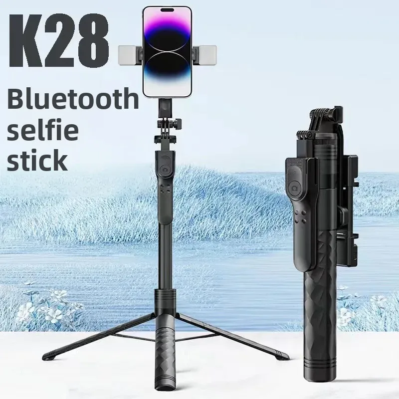 Bluetooth Selfie Stick K28 Handheld Stabilizer Stand for Mobile Phone Lighting Compensation Live Broadcast Tripod Universal