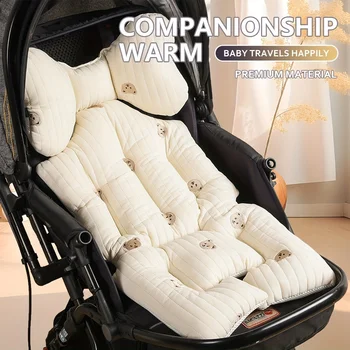 Coussin de siège de poussette épais pour bébé, tapis de doublure de voiture, matelas de chariot respirant en coton, accessoires de landau pour nouveau-né