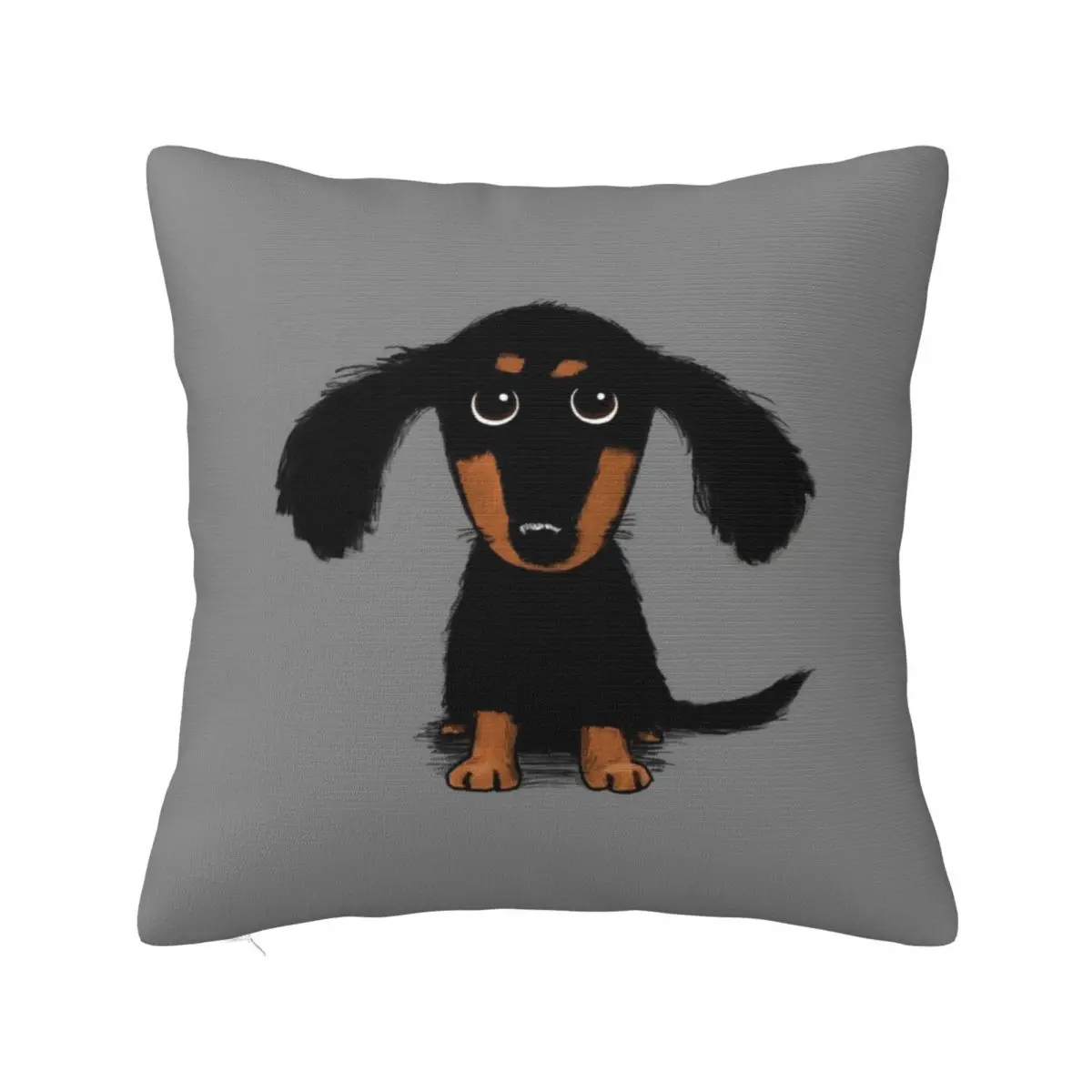 

Longhaired Dachshund Black and Tan Puppy Dog Throw Pillow luxury sofa pillows Pillowcases For Pillows