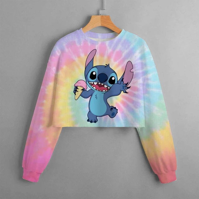 Disney-Sudadera corta con estampado de Stitch para niña, Jersey informal de  dibujos animados, Top de primavera y otoño, novedad de 2023 - AliExpress