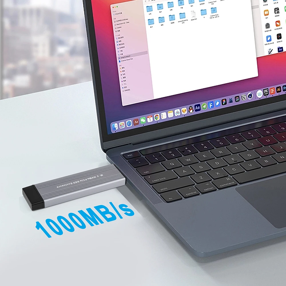 M.2 NVME SSD Enclosure External M2 NVMe Case M2 USB 3.1 Type C 10Gbps Adapter M Key HD Storage Box for Mac Windows Laptop PC