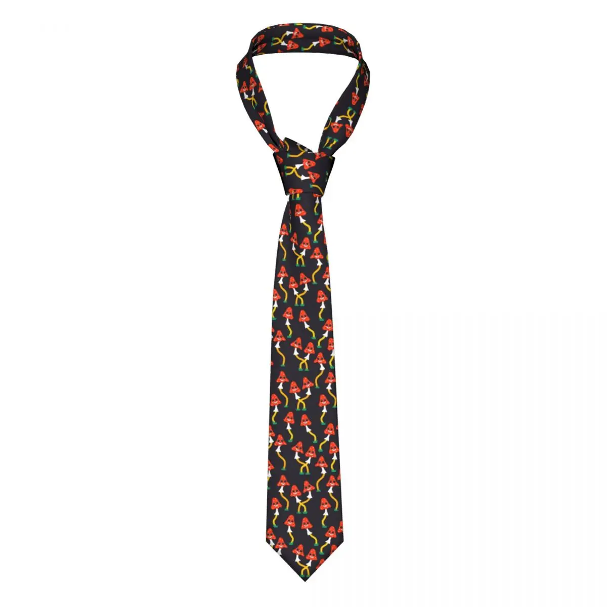 

Funny Cartoon Mushrooms With Crazy Smile Necktie Unisex Slim Polyester 8 cm Wide Neck Ties for Mens Suits Accessories Cravat
