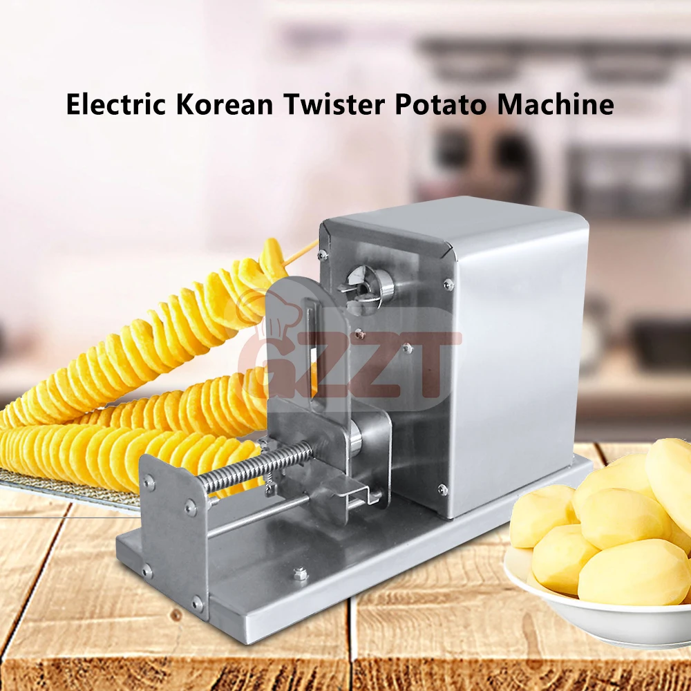 Electric Commercial Spiral Tornado Potato Cutter Twister Vegetable Chips  Slicer