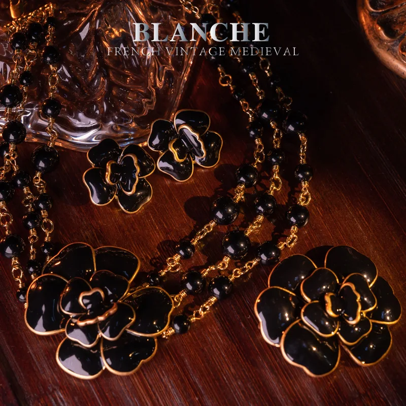 

Изысканное роскошное эмалированное ожерелье, серьги-Броши ручной работы из Флоренции, комплект женских винтажных ювелирных изделий