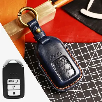 Copertura della cassa chiave a distanza dell'automobile di cuoio per per Honda CRV CR-V misura accordo civico HR-V HRV città Odyssey XR-V Protector Holder Keyless - Copertura della cassa chiave a distanza dell automobile di cuoio per per Honda CRV CR