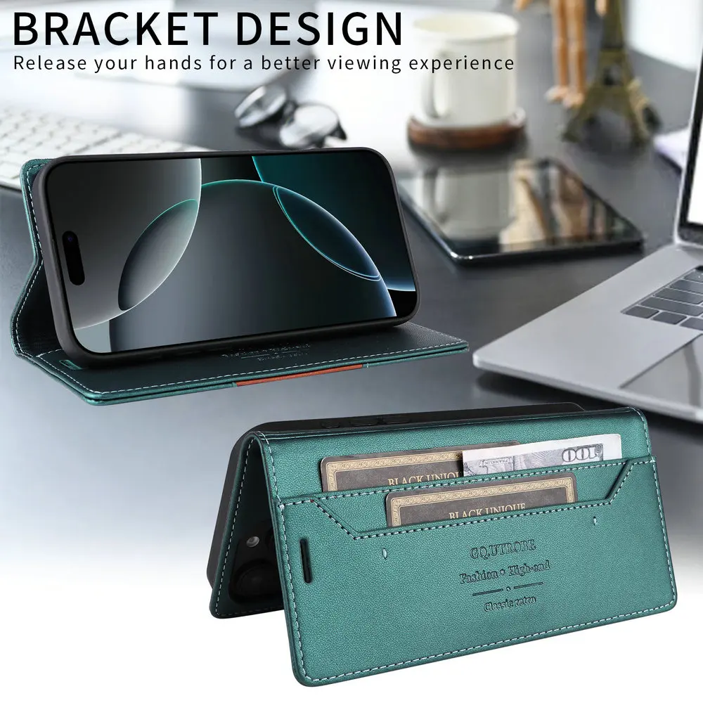 Luxury Leather RFID Card Flip Cover Case