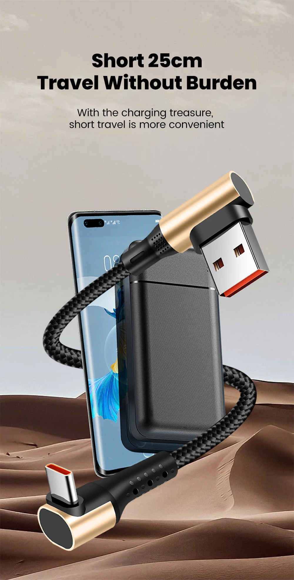 0.15M 0.25M 0.5M Short USB C Cable 66W Double Elbow USB A To Type C Fast Charging Cable for iphone 15 16 Samsung Huawei Xiaomi