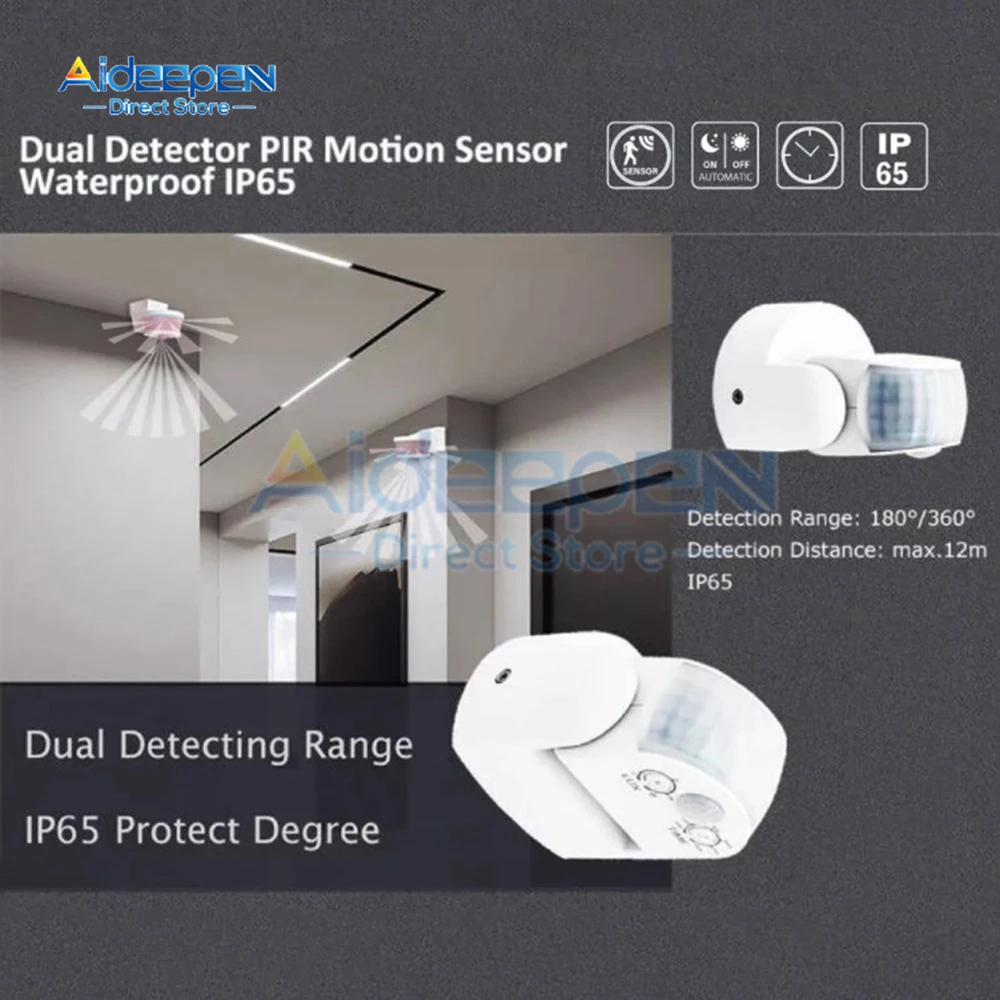 Outdoor Infrared Motion Sensor Light with Adjustable Timer and Wide-Angle Detection