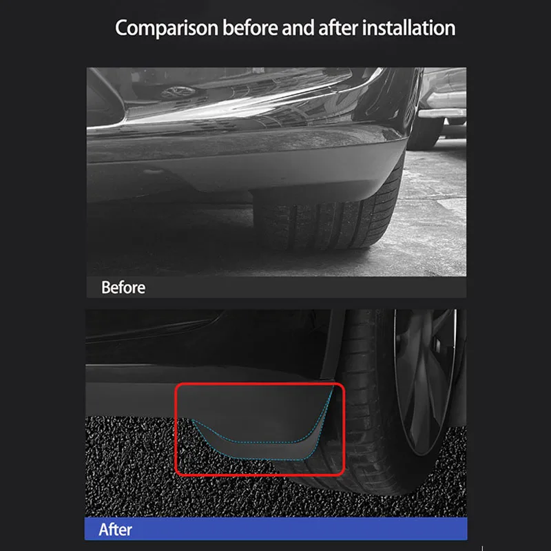  TOPABYTE 4 pièces pour 2024 Tesla Model 3 Highland Garde-Boue  Garde-Boue Garde-Boue de Protection des sédiments de véhicule Pas Besoin de  percer des Trous