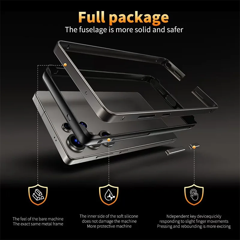 Hybrid Silicone Frame Aluminum Metal Case with TPU Soft Inner and Hard Phone Bumper