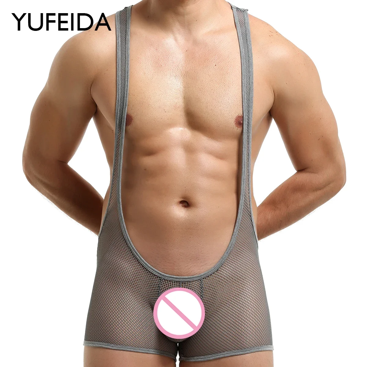 Yufeida Mesh Trasparente Canottiera Body Da Uomo Sexy Bugle Pouch Body Boxer Wrestling Singlet Tute Intimo Fitness