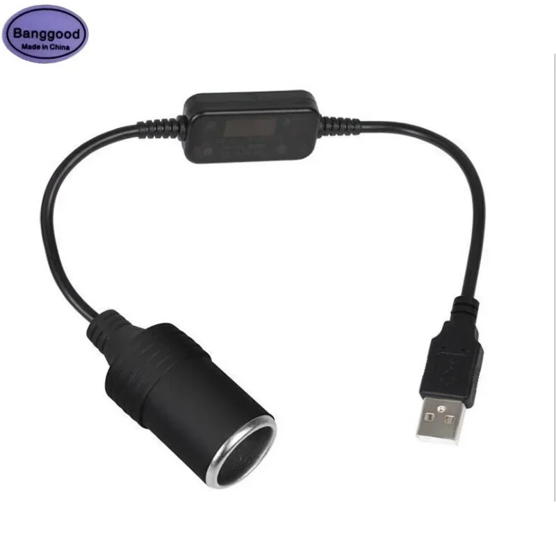 

USB 5V To 12V Car Cigarette Lighter Socket Converter Adapter Cable Controller DVR Dash Cam Car Charger Auto Interior Accessories