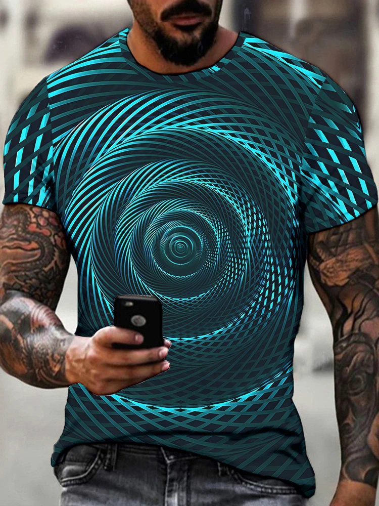 

Vortex 3D Digital Printing Round Neck T -shirt Men's Summer Cool T -shirts Fashion Loose Comfortable Short -sleeved T -shirt