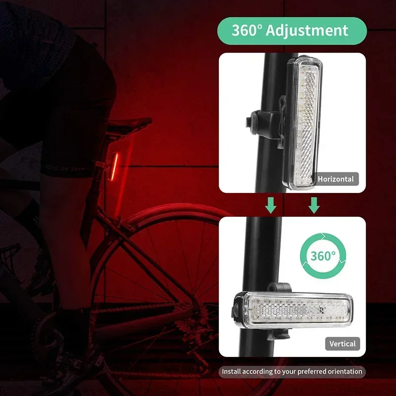 Fanale posteriore per bici luci per bicicletta modalà di memoria arcobaleno LED avvertimento ricarica USB fanale posteriore per Scooter impermeabile attrezzature per ciclismo  18