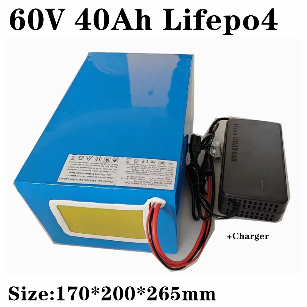 

lithium 60V 40Ah lifepo4 battery with BMS deep cycle for 3000w Electric Bicycle Forklift Scooter motorcycle AGV + 5A charger