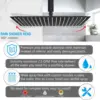 KEMAIDI Black Rainfall Shower Head High Pressure Square Stainless Steel Showerhead with Silicone Nozzle Ultra Thin Water Saving 3