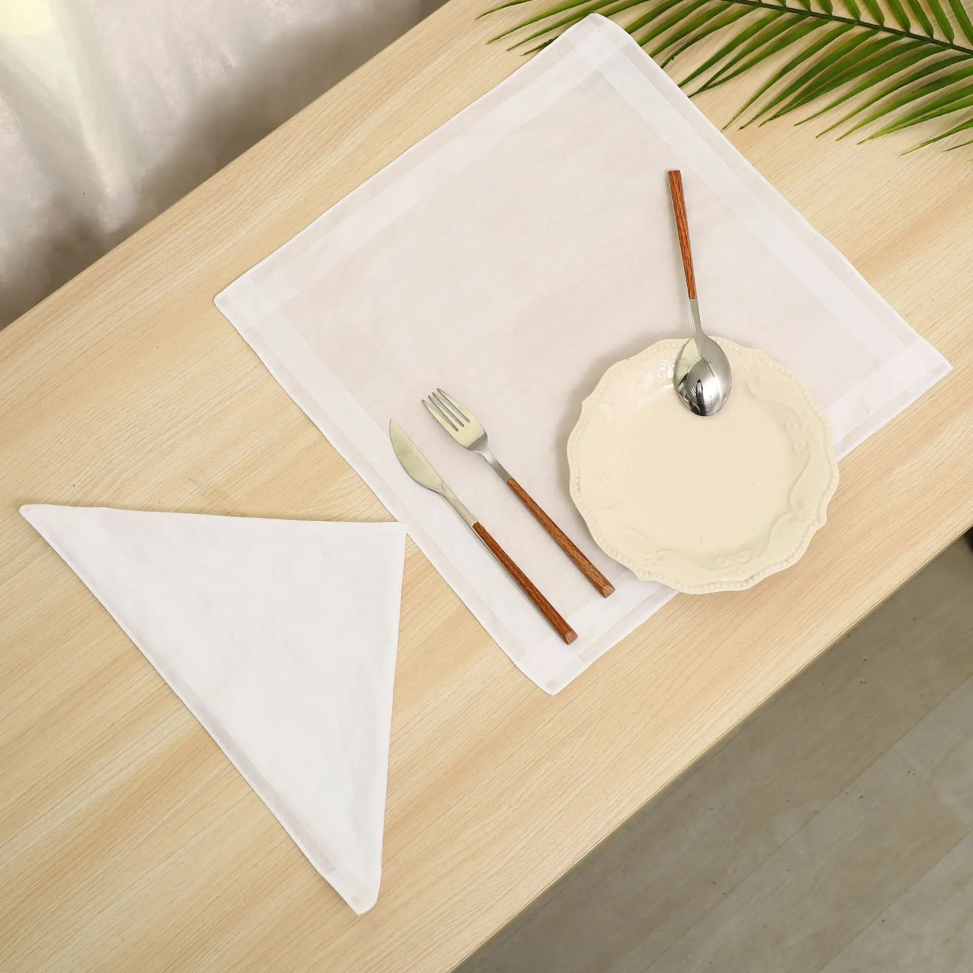Cotton Napkins 12pcs 100% Cotton Napkins White Reusable Napkin Handkerchief Cloth Diner Banquet Wedding Party Home Table Decorations 40x40cm