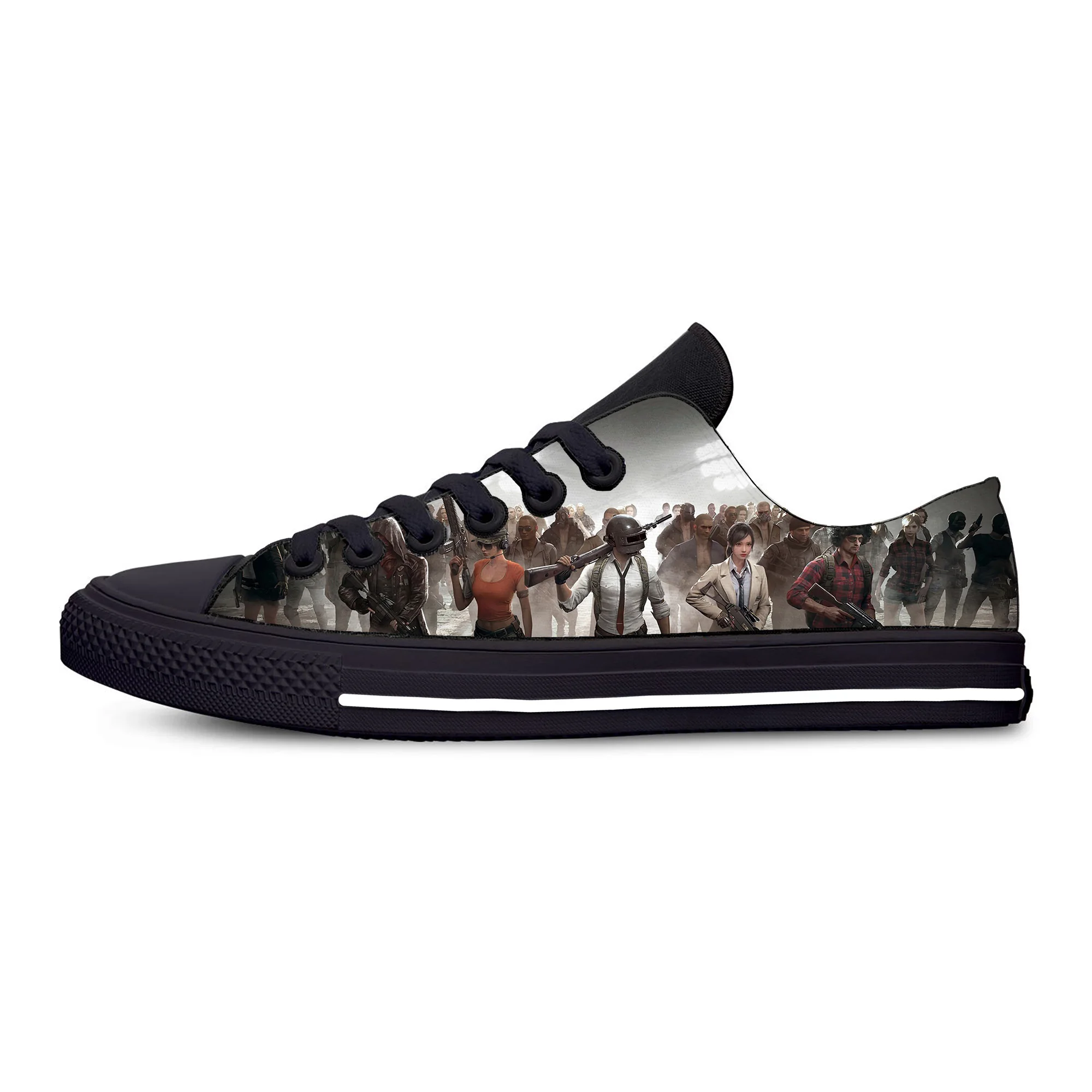 

PlayerUnknown's Battlegrounds PUBG Game Cartoon Casual Cloth Shoes Low Top Lightweight Breathable 3D Print Men Sneakers