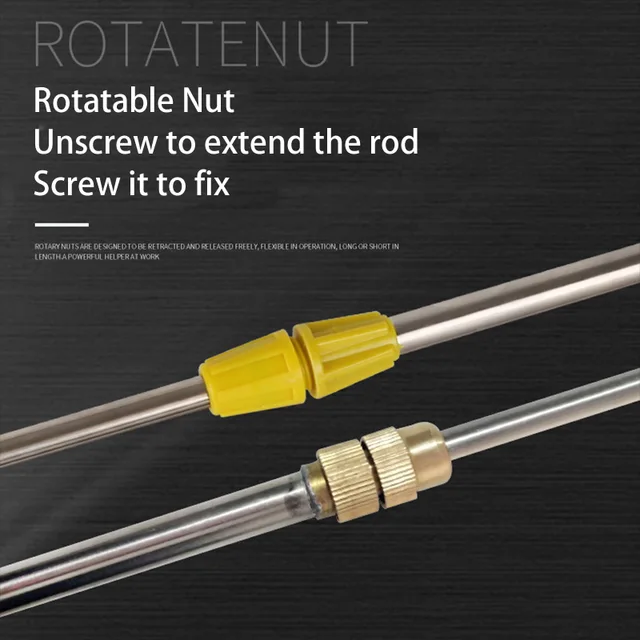 Rozsdamentes Acél, Behúzható Permetező Rudat 0,5-1 M-Re Az Elektromos Kézpermetezéshez Kültéri Kert Öntözőkanál Tartozékok - Image 2