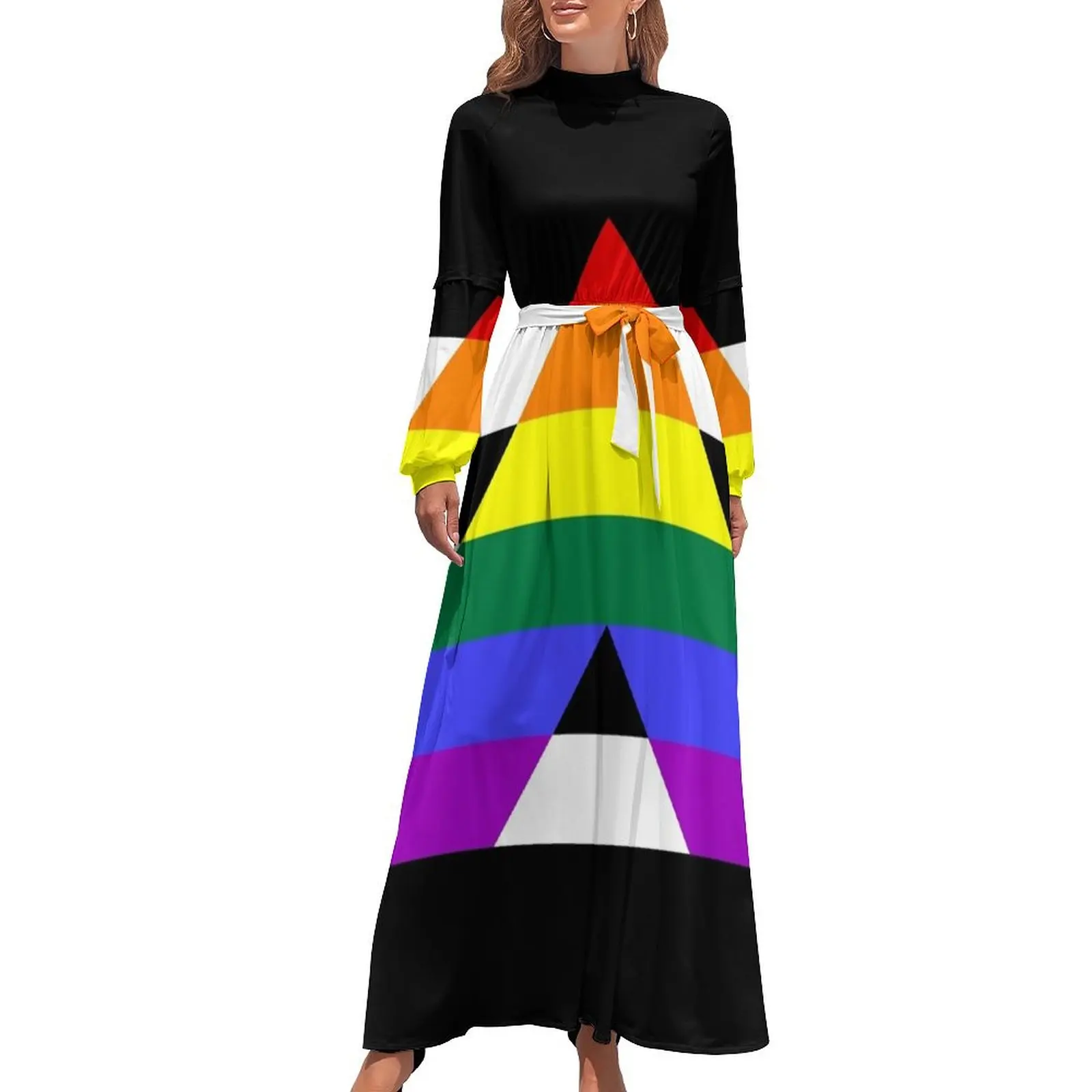 thumbnail image 1 of Vestido largo recto con bandera del orgullo de Ally Vestido para niñas vestido de noche de lujo 2024 vestidos elegantes tallas grandes, 1 of 5