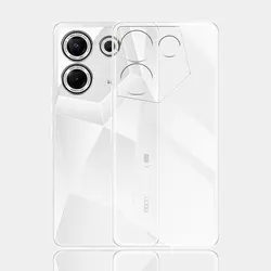 Clear Silicone Soft TPU Back Cover Case - Enhanced Bumper Coque s for Tecno Camon 20 (Clear)