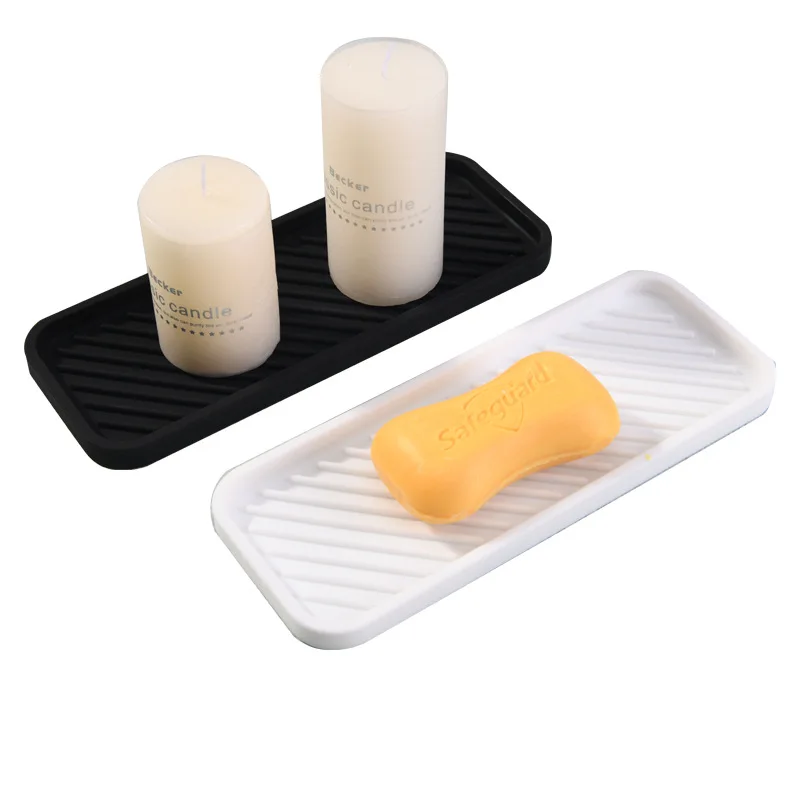 1/2pSilicone Drain Tray For Tableware Water Cup Fruit Vegetable Kitchen Sink Organizer Storage Tray Sponge Holder Soap Dispenser 6