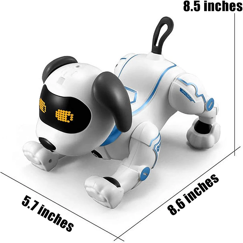 Remote Control Dog RC Robotic Stunt Puppy Voice Toys Handstand Push-up Electronic Pet Dancing Robot Sound for Kid Boys and Girls 5