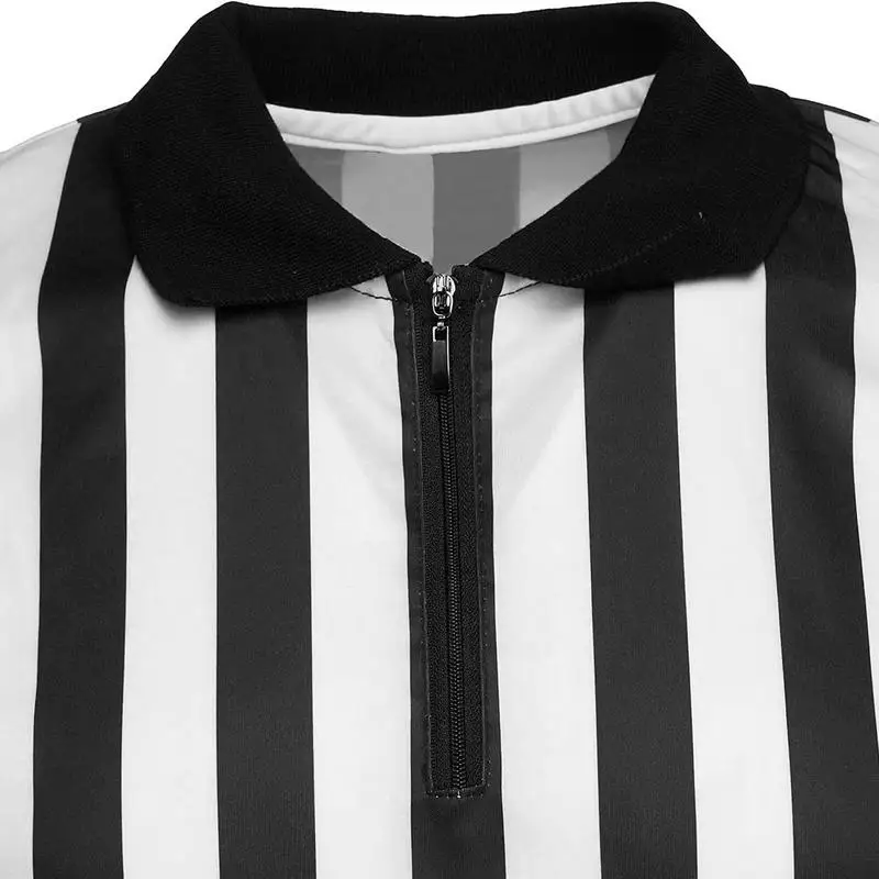 Striped Referee Shirt Soft Sweat Wicking Short Sleeve T Shirt Sports Outfit Striped Shirt For Teenagers Unisex Cosplay Parties