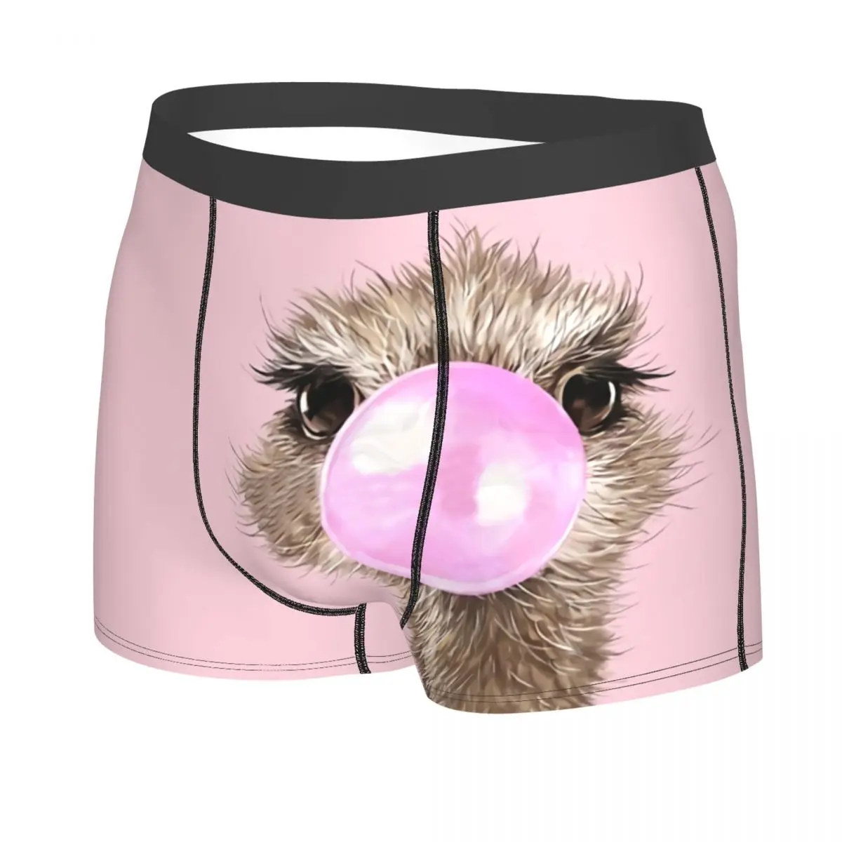 Sneaky Ostrich Bubble Gum Man's Boxer Briefs Underwear Animal Highly Breathable High Quality Sexy Shorts Gift Idea 2