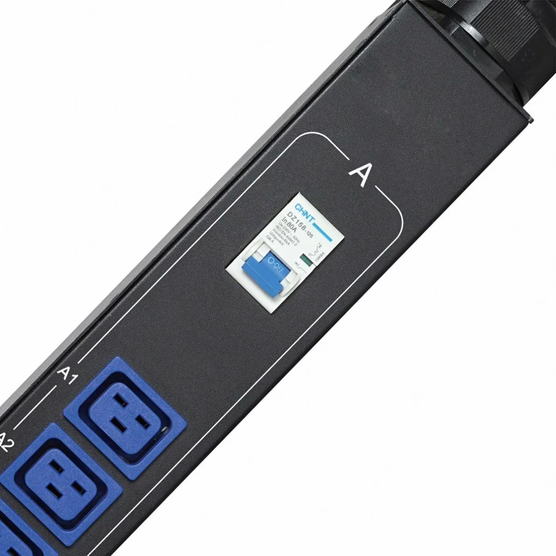 Black 24 way rack mount 63a connection box power distribution unit