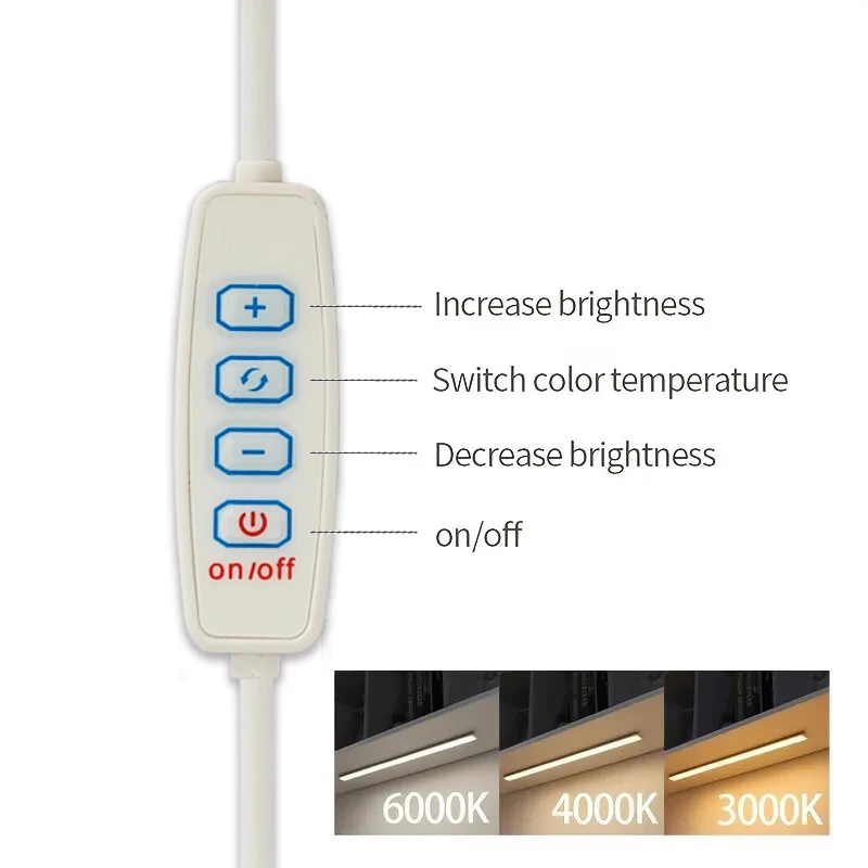 LED Night Light 1PC LED Under Cabinet Lighting USB Plug Dimmable 3 Color Changes Kitchen Bedroom Lighting With Magnetic Strip