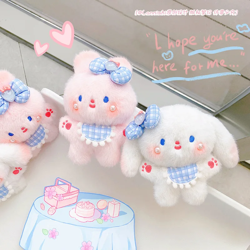 new so darling sweet  pretty rabbit Fabric Toy funny Keychain soft fashione Plush pendant bag decorate couple pet birthday gift 4