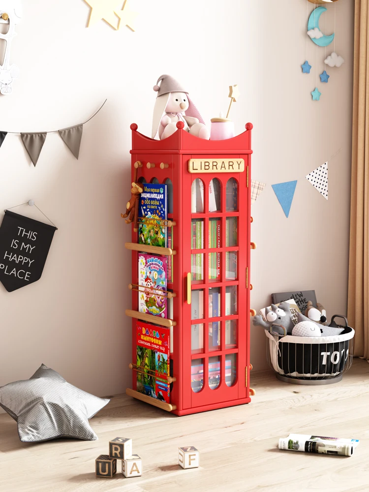 

Импортный книжный шкаф из красного дуба, книжная полка и полка для хранения, напольный детский книжный шкаф с дверью для чтения