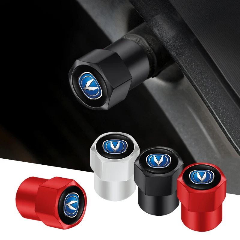Tire Valve Caps 4Pcs Metal Tyre Air Stems Cover Changan UNI-K CS35 CX70 CS85 CS55 CS75 CS15 F70 Alsvin UNI-T Hunter EADO