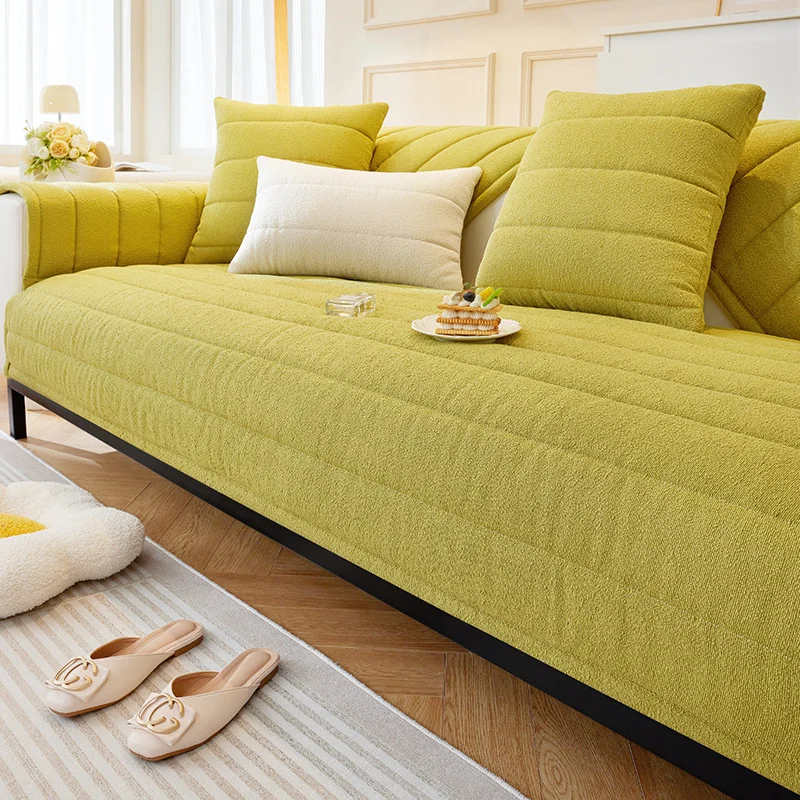 

Nordic Solid Color Sofa Cover for Living Room Non-Slip Thick Plush Sofa Cushion Winter Warm Sofa Towel Home Couch Decor 소파 쿠션