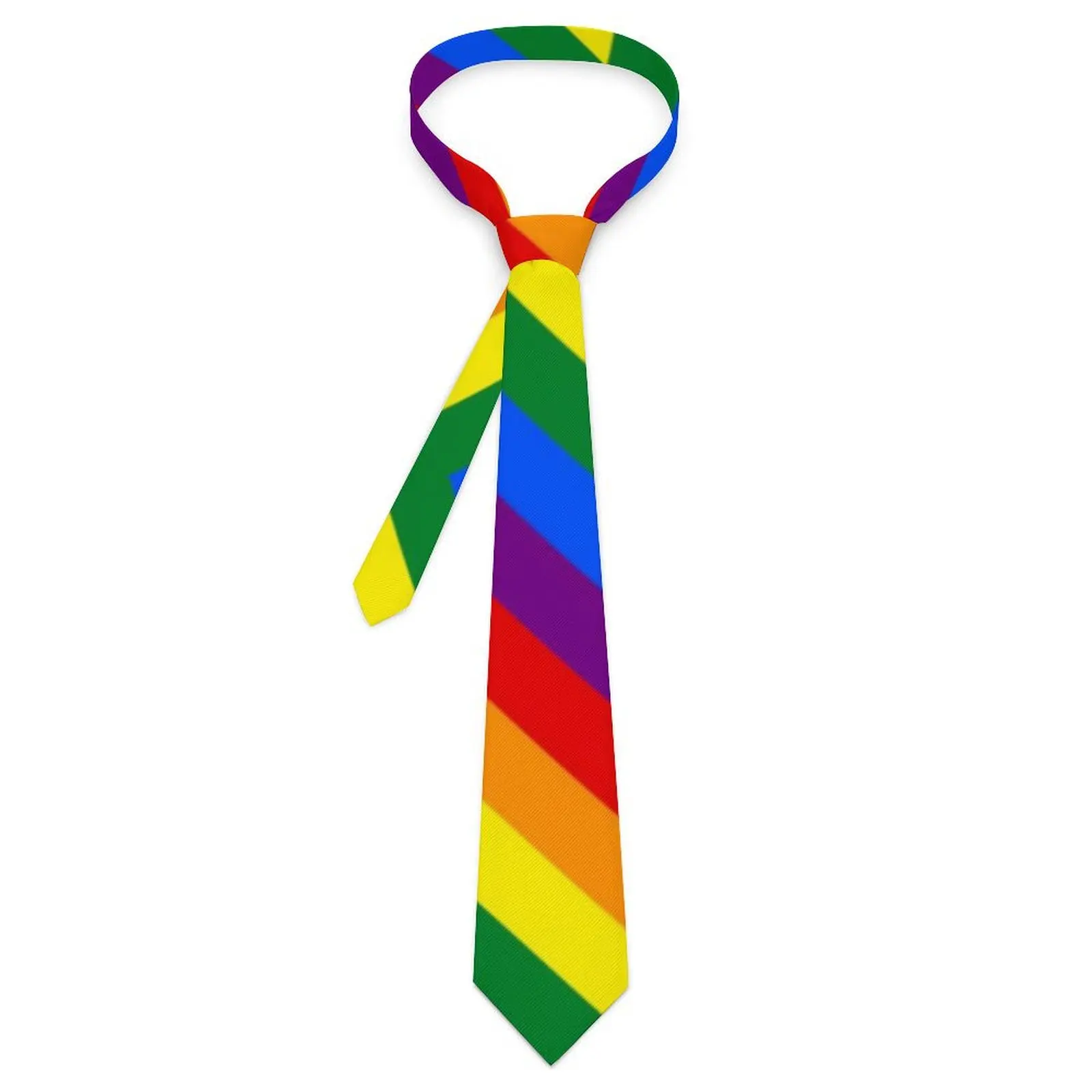 

LGBT Rainbow Gay Pride Flag Tie Stripes Cute Funny Neck Ties For Male Daily Wear Quality Collar Tie Printed Necktie Accessories